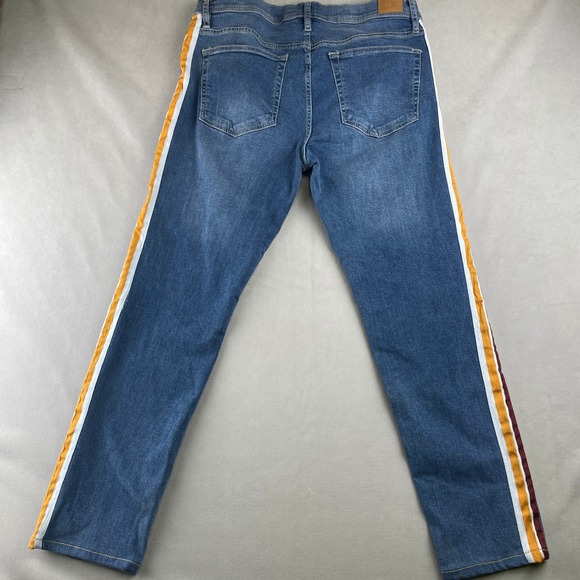 BDG Urban Outfitters Skinny Stretch Retro Stripe Jeans Blue Men 33 70s 80s Indie - Picture 3 of 10